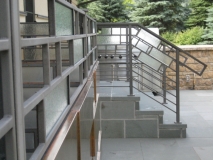 Exterior Stair Railing with Glass